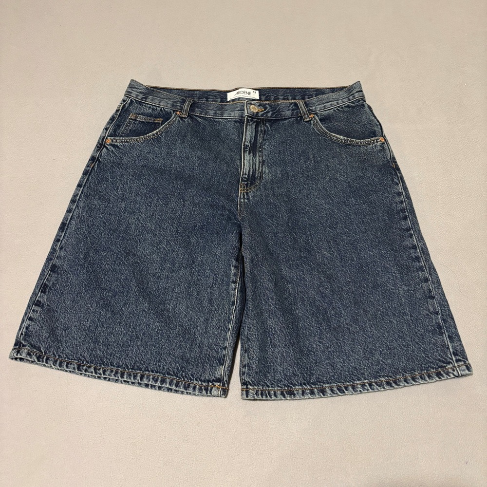 Ardene Womens High Waisted Denim Skater Jorts Dark Wash Size 13 Y2K Streetwear